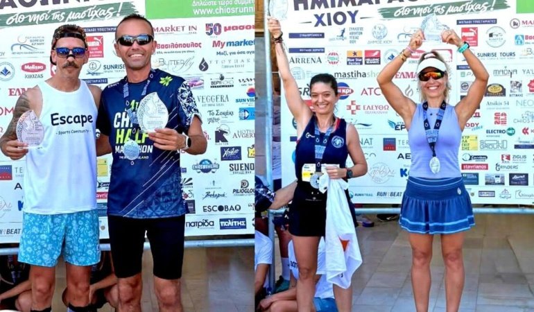 Çeşmeli sporcular Chios yarı maratonu’na damga vurdu!